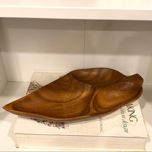 Vintage monkey pod wood catch all dish